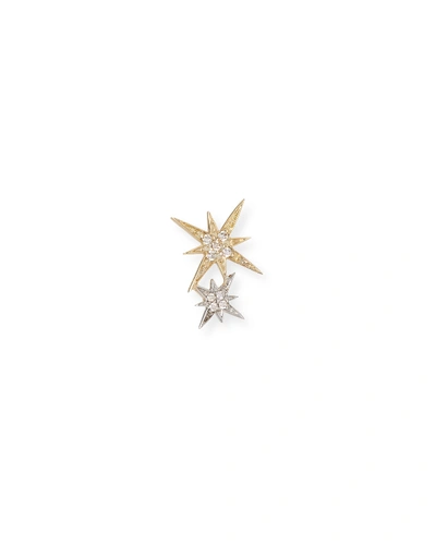 Sydney Evan 14k Yellow And White Gold Diamond Starburst Earring, Single In Multi
