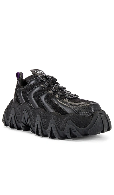 Eytys Halo Chunky Leather Sneakers In Black