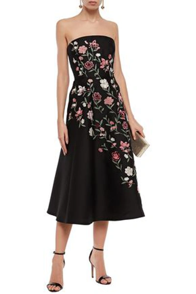 Kate Spade Madison Avenue Lilliane Strapless Embroidered Cady Midi Dress In  Black | ModeSens