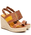 TORY BURCH INES LEATHER ESPADRILLE SANDALS,P00426136