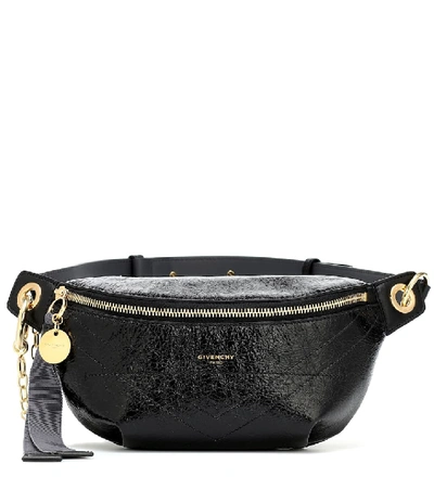 Givenchy Id Crackle Leather Belt Bag In Black