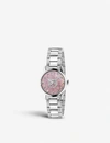 GUCCI GUCCI WOMEN'S PINK YA1265013 G-TIMELESS STAINLESS STEEL AND MOTHER-OF-PEARL WATCH,29356369
