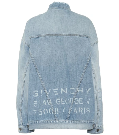 Givenchy Oversized Distressed Denim Jacket In Light Wash