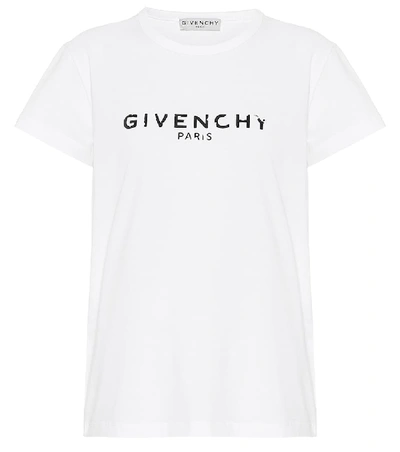 Givenchy Antique-effect Logo Print T-shirt In White