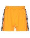 Chiara Ferragni Flirting Side Stripe Shorts In Orange