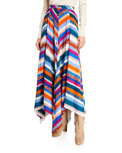 Altuzarra Aquarius Striped Silk Skirt In Multi