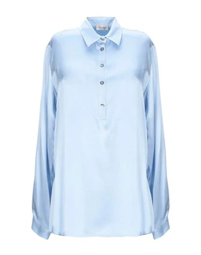 Her Shirt Solid Color Shirts & Blouses In Sky Blue
