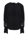 SEE BY CHLOÉ SEE BY CHLOÉ WOMAN BLOUSE BLACK SIZE 4 COTTON,38893273QA 3