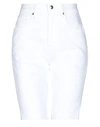 Frame Woman Denim Shorts White Size 26 Cotton, Elastane In White