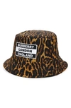 Burberry Men's Leopard-print Logo Bucket Hat In Leopard Print