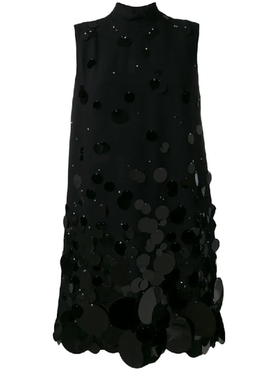 Prada Sequin Shift Dress In Black