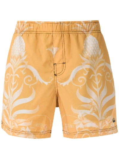 Osklen Arabesco Print Shorts In Yellow