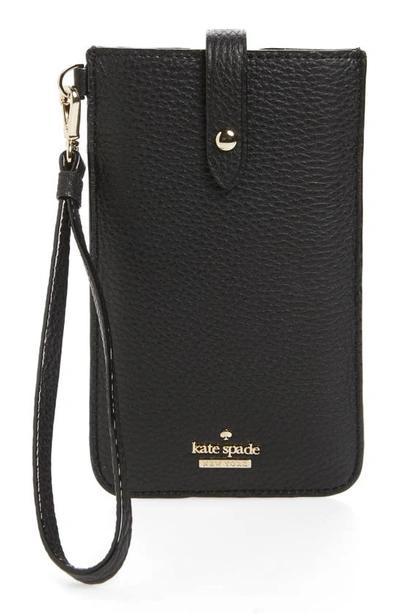 Kate Spade Leather Smartphone Wristlet In Black