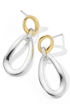 Ippolita Classico Small Chimera Two-tone Smooth Snowman Double-drop Earrings In Silver