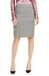 HUGO BOSS MODERN CHECK VIRGIN WOOL PENCIL SKIRT,5042028996700