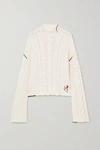 JW ANDERSON EMBROIDERED CABLE-KNIT COTTON SWEATER