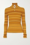 JW ANDERSON STRIPED RIBBED WOOL-BLEND TURTLENECK SWEATER