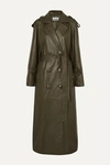 ATTICO BELTED LEATHER TRENCH COAT