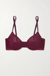 Cosabella Soiré Confidence Mesh Underwired Soft-cup Bra In Purple