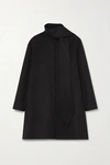 Valentino Draped Wool And Cashmere-blend Felt Coat In Black