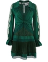 SELF-PORTRAIT SHORT DRESS WITH LACE,RS20-145/GREEN