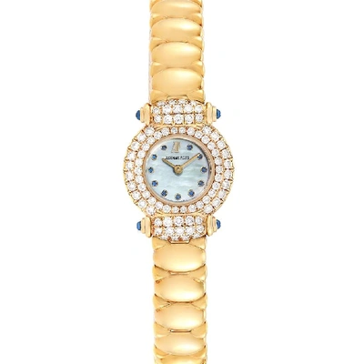 Audemars Piguet Yellow Gold Mop Diamond Sapphire Ladies Watch In Not Applicable