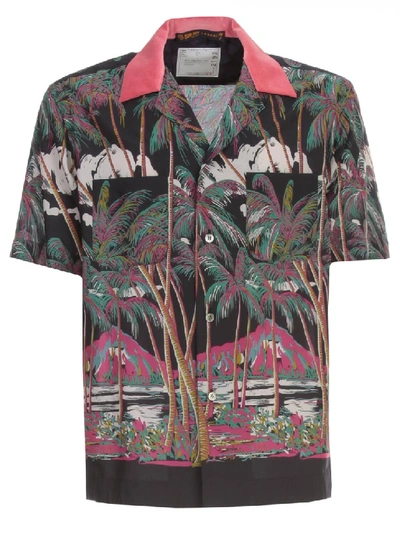 Sacai Sun Surf Diamond Head Shirt S/s In Pink