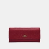Coach Soft Trifold Wallet In Gold/deep Red