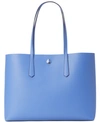 Kate Spade Large Molly Leather Tote In Forget-me-not/sliver