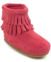 Minnetonka Toddler Girls Double Fringe Side Zip Boot In Pink