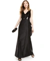 ADRIANNA PAPELL SEQUINED MIKADO GOWN