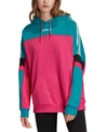 Adidas Originals Boyfriend Hoodie In Real Magenta/ Blast Emerald