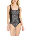 CALVIN KLEIN SOLID PLEATED ONE-PIECE SWIMSUIT, CREATED FOR MACY'S WOMEN'S SWIMSUIT