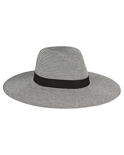 Eugenia Kim Emmanuelle Two-tone Packable Wide-brim Fedora Hat In Black/white