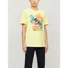 Stussy Astronaut Graphic-print Cotton-jersey T-shirt In Lemon