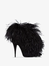 Saint Laurent Black Zizi 110 Feather Suede Ankle Boots In Black
