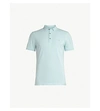 Allsaints Parlour Cotton-blend Polo-shirt* In Isle Green