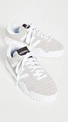 Adidas Originals By Alexander Wang Bball Soccer Leather-trimmed Suede Sneakers In C Granite/c Granite/c White