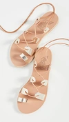 Ancient Greek Sandals Alcyone Metallic Strappy Sandals In Platinum