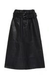 PROENZA SCHOULER WHITE LABEL BELTED LEATHER MIDI SKIRT,764773