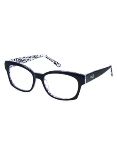 Aqs Women's Mia 51mm Square Optical Glasses In Navy Blue