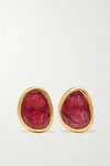 PIPPA SMALL 18-KARAT GOLD RUBY EARRINGS