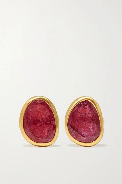 Pippa Small 18-karat Gold Ruby Earrings