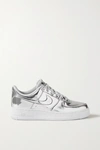 NIKE AIR FORCE 1 METALLIC FAUX LEATHER SNEAKERS
