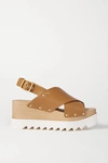 Stella Mccartney Studded Vegetarian Leather Platform Sandals In Tan