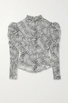 ISABEL MARANT EMSLEY PRINTED COTTON AND SILK-BLEND BLOUSE