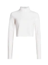 Helmut Lang Cropped Turtleneck Sweater In Porcelain