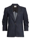 Cinq À Sept Khloe Single Breasted Denim Blazer In Black