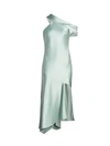 CUSHNIE Off-The-Shoulder Asymmetric Silk Slip Dress