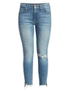 MOTHER THE LOOKER HIGH-RISE ANKLE SKINNY FRAY HEM DISTRESSED JEANS,400012123170